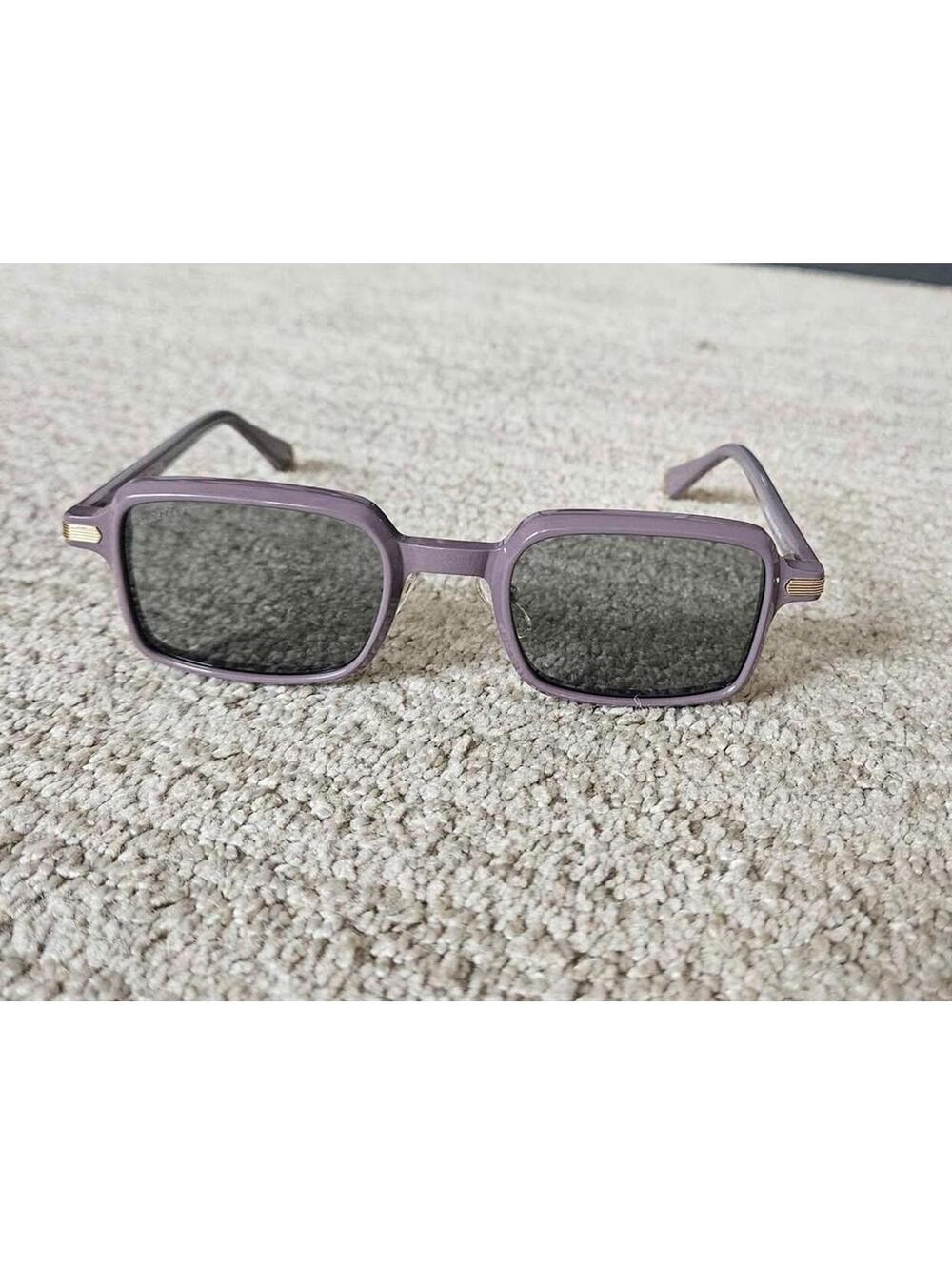 Purple Rectangular Cartier Acetate Sunglasses